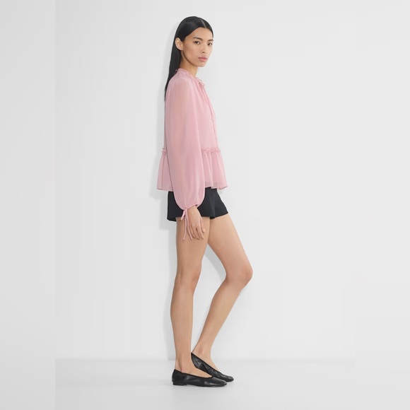 Aritzia Wilfred Rhyme Elegant Pink new Women's Formal Wedding Guest Blouse XXS - Picture 4 of 16